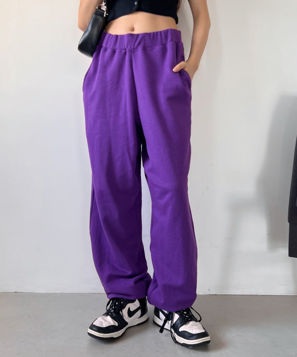 【S ~XXLサイズ対応】カラー ワイド ルーズ ビッグ オーバーサイズ スウェットパンツ | IM2232021 | パープル