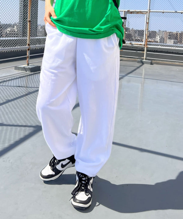 【S ~XXLサイズ対応】カラー ワイド ルーズ ビッグ オーバーサイズ スウェットパンツ | IM2232021 | ホワイト