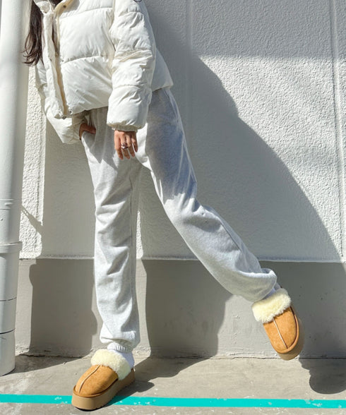 【S ~XXLサイズ対応】カラー ワイド ルーズ ビッグ オーバーサイズ スウェットパンツ | IM2232021 | オートミール