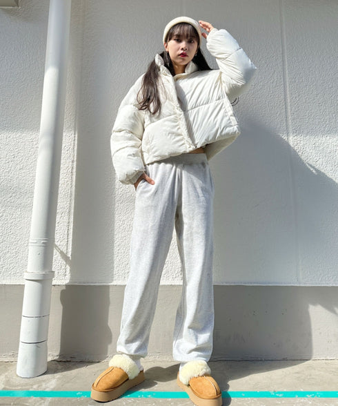 【S ~XXLサイズ対応】カラー ワイド ルーズ ビッグ オーバーサイズ スウェットパンツ | IM2232021 | オートミール