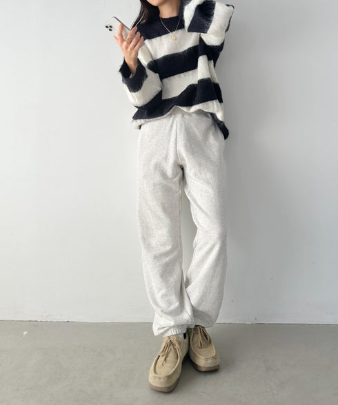 【S ~XXLサイズ対応】カラー ワイド ルーズ ビッグ オーバーサイズ スウェットパンツ | IM2232021 | オートミール