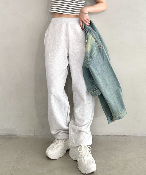 【S ~XXLサイズ対応】カラー ワイド ルーズ ビッグ オーバーサイズ スウェットパンツ | IM2232021 | オートミール