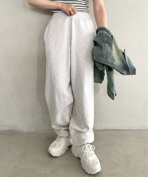 【S ~XXLサイズ対応】カラー ワイド ルーズ ビッグ オーバーサイズ スウェットパンツ | IM2232021 | オートミール