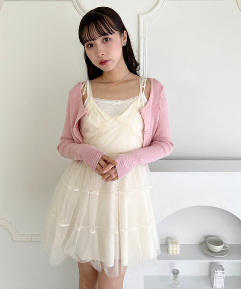 チュールティアードミニキャミワンピース | LO2233022 | アイボリー