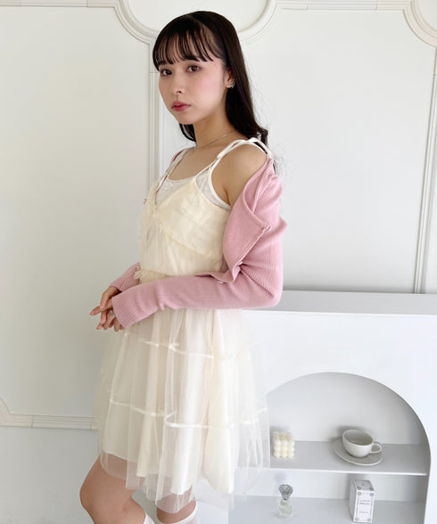 チュールティアードミニキャミワンピース | LO2233022 | アイボリー