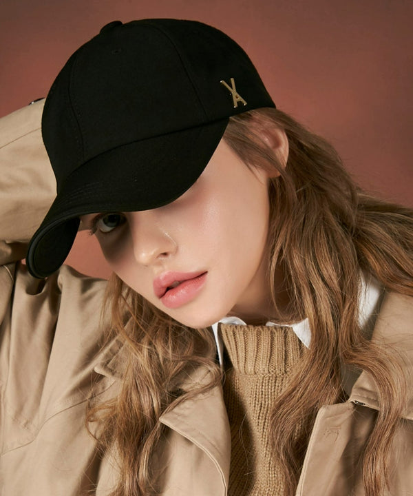 VARZAR(バザール)/Gold stud over fit ball cap/ゴールド スタッズ オーバーフィット ベースボール キャップ | IL5232026 | ブラック