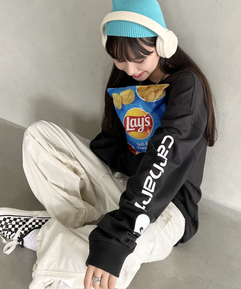 Carhartt(カーハート)/袖ロゴ ロンT USA規格 ルーズフィット ヘビーウェイト 6.75Oz ビッグサイズ オーバーサイズ コットン K231/ LOOSE FIT HEAVYWEIGHT LONG-SLEEVE LOGO SLEEVE GRAPHIC T-SHIRT | IM2233010 | ブラック