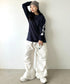 Carhartt(カーハート)/袖ロゴ ロンT USA規格 ルーズフィット ヘビーウェイト 6.75Oz ビッグサイズ オーバーサイズ コットン K231/ LOOSE FIT HEAVYWEIGHT LONG-SLEEVE LOGO SLEEVE GRAPHIC T-SHIRT | IM2233010 | ネイビー