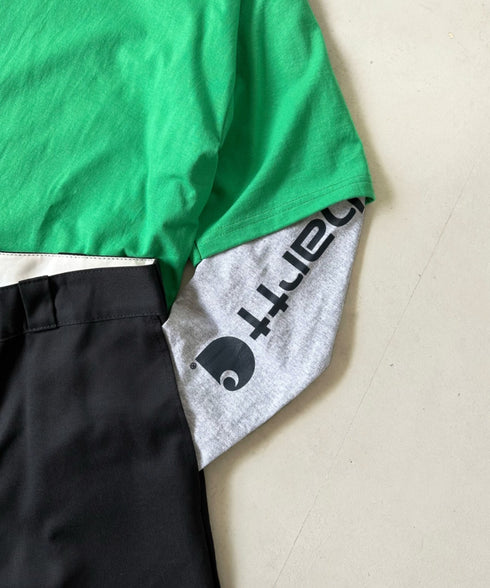 Carhartt(カーハート)/袖ロゴ ロンT USA規格 ルーズフィット ヘビーウェイト 6.75Oz ビッグサイズ オーバーサイズ コットン K231/ LOOSE FIT HEAVYWEIGHT LONG-SLEEVE LOGO SLEEVE GRAPHIC T-SHIRT | IM2233010 | グレー