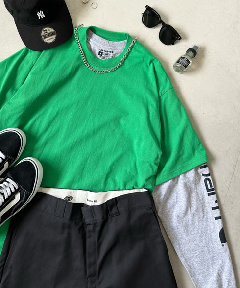 Carhartt(カーハート)/袖ロゴ ロンT USA規格 ルーズフィット ヘビーウェイト 6.75Oz ビッグサイズ オーバーサイズ コットン K231/ LOOSE FIT HEAVYWEIGHT LONG-SLEEVE LOGO SLEEVE GRAPHIC T-SHIRT | IM2233010 | グレー