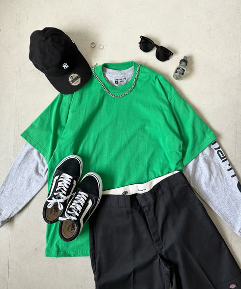 Carhartt(カーハート)/袖ロゴ ロンT USA規格 ルーズフィット ヘビーウェイト 6.75Oz ビッグサイズ オーバーサイズ コットン K231/ LOOSE FIT HEAVYWEIGHT LONG-SLEEVE LOGO SLEEVE GRAPHIC T-SHIRT | IM2233010 | グレー