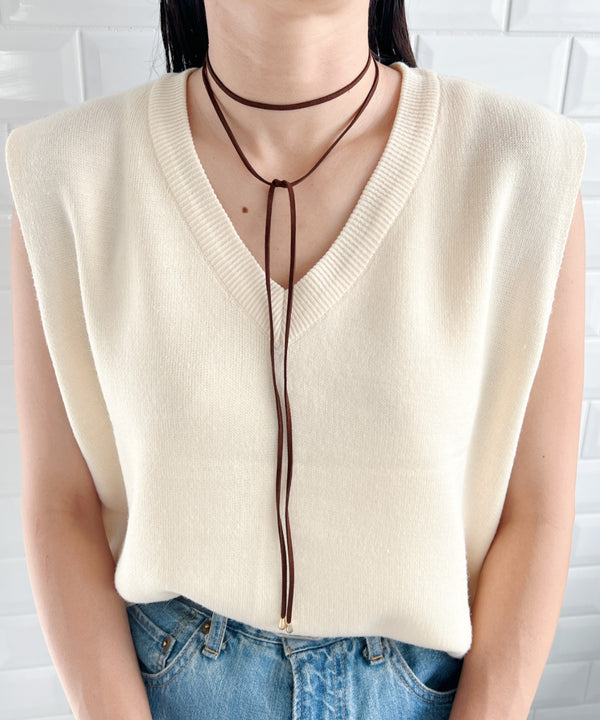 フェイクスウェード コードチョーカー | MD4232001 | ブラウン