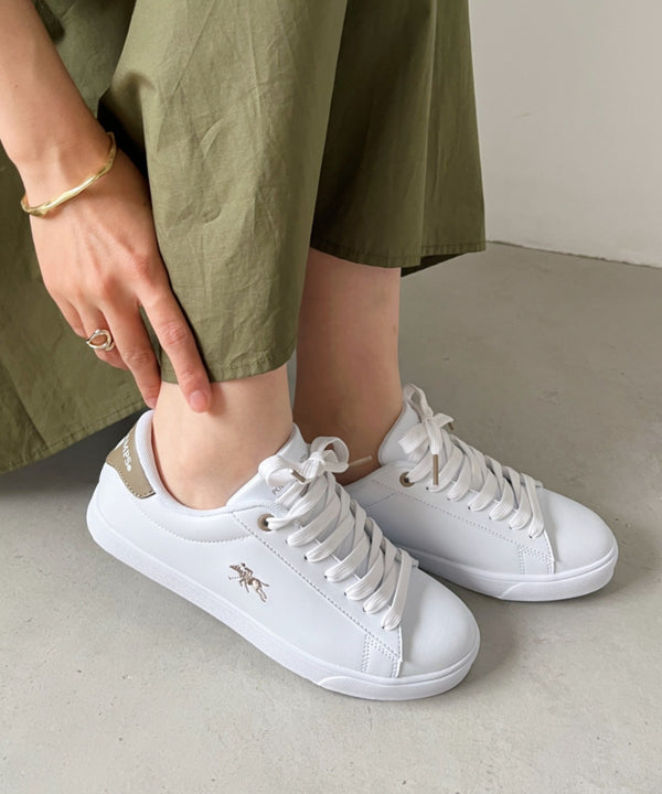 【POLO CHAMPS/ポロチャンプス】別注 ワンポイント刺繍 ローカット コートスニーカー | CL3233033 | グレイッシュベージュ