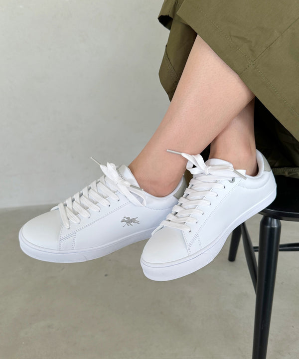 【POLO CHAMPS/ポロチャンプス】別注 ワンポイント刺繍 ローカット コートスニーカー | CL3233033 | ライトグレー