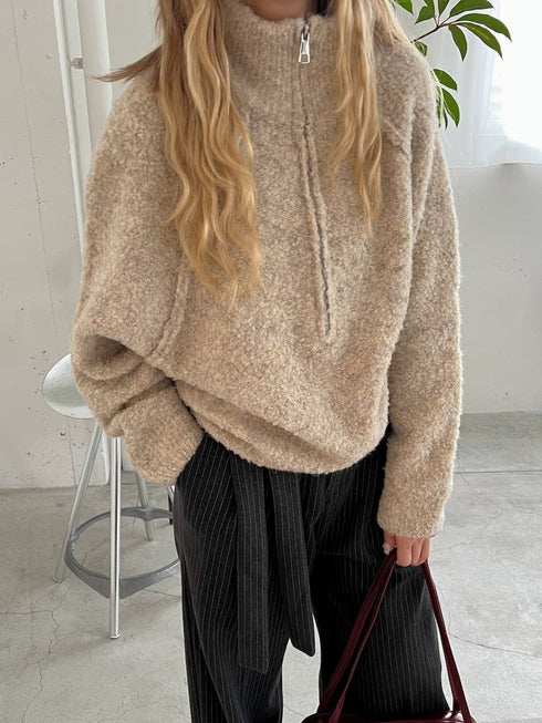 ハーフジップもこもこBIGニット | SL2244613 | オートミール