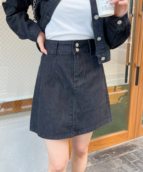 クロップド丈デニムジャケットセットアップ | CL2233073 | ブラック