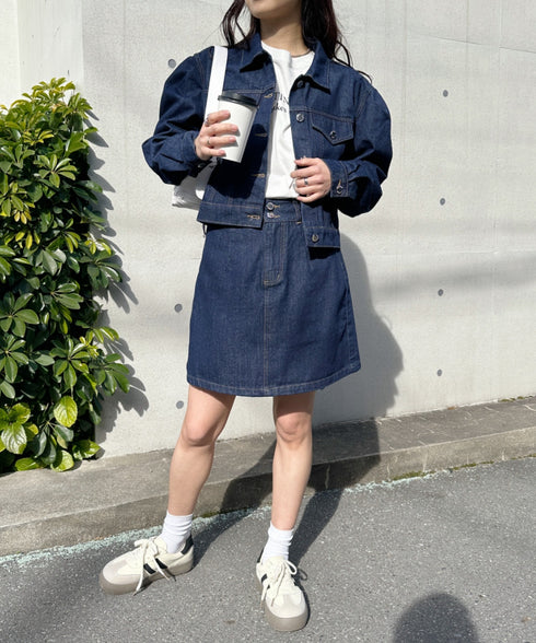 クロップド丈デニムジャケットセットアップ | CL2233073 | ネイビー