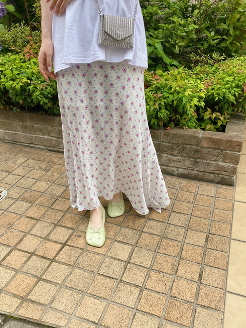 小花柄フレアロングスカート | SL2232723 | ホワイト