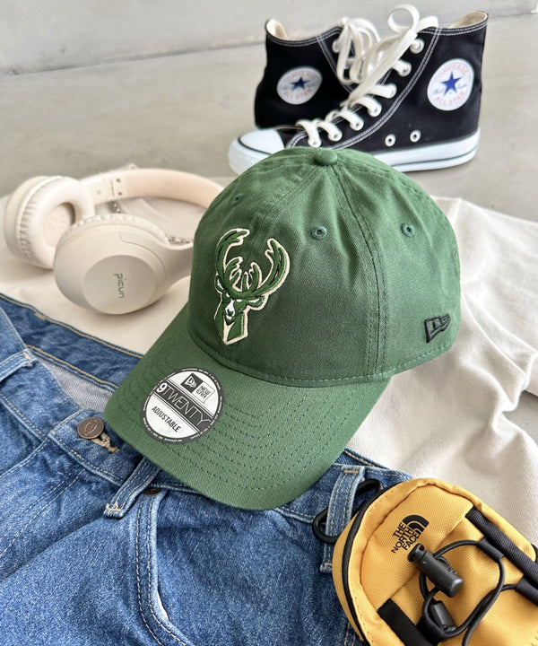 NEW ERA(ニューエラ)/9TWENTY MLB CORE CLASSIC 限定 メジャーリーグ べースボール ロゴキャップ MLB公式 チームロゴネームタグ アジャスター付 サイズ調整可能 | IM5232030 | オリーブ