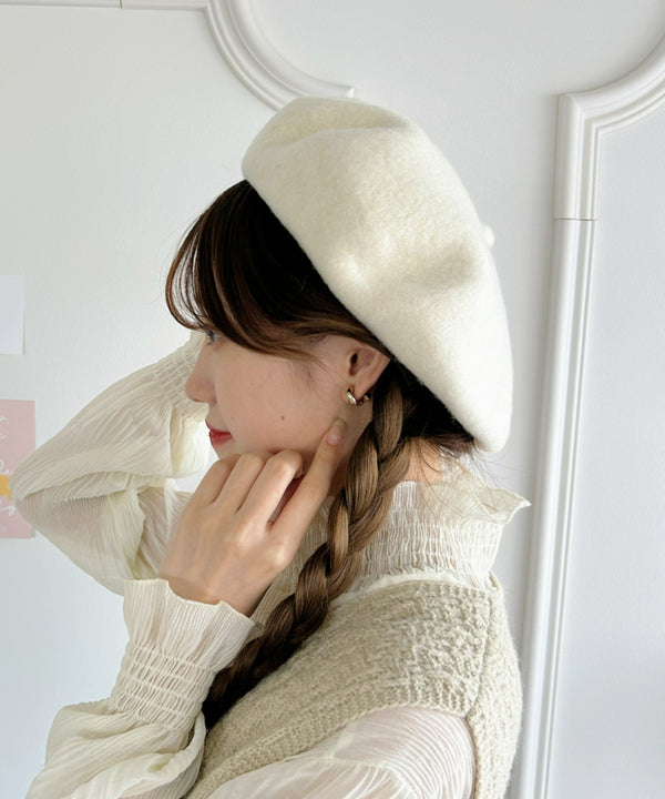 【11色展開】ベーシックベレー帽 | LO5233112 | ホワイト