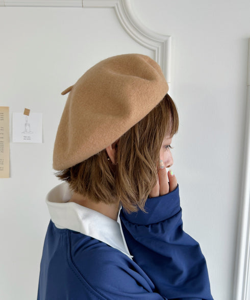【11色展開】ベーシックベレー帽 | LO5233112 | ベージュ