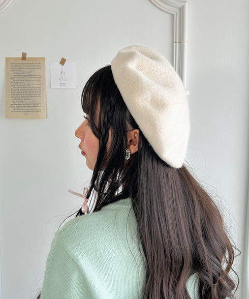 【11色展開】ベーシックベレー帽 | LO5233112 | アイボリー