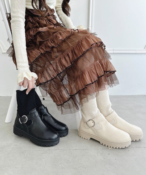 ニットドッキングベルトソックスブーツ | LO3233124 | アイボリー