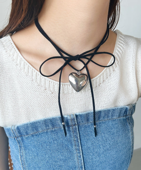 ハート フェイクスエードチョーカー | MD4233002 | シルバー