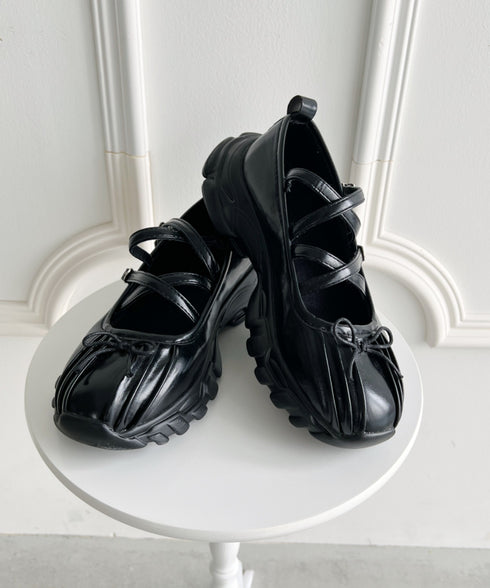 【22.5cm~24.5cm】ボリュームソールバレリーナストラップシューズ | LO3233215 | ブラック