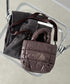 THE NORTH FACE(ザ・ノースフェイス)/2WAY メタリック ミニ ショルダーパデットバッグ/PLUMPY TOTE BAG | IM1233037 | ダークブラウン
