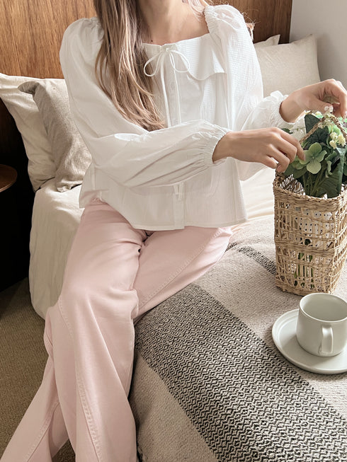 スクエアネックパフスリーブブラウス | SL2251607 | ホワイト