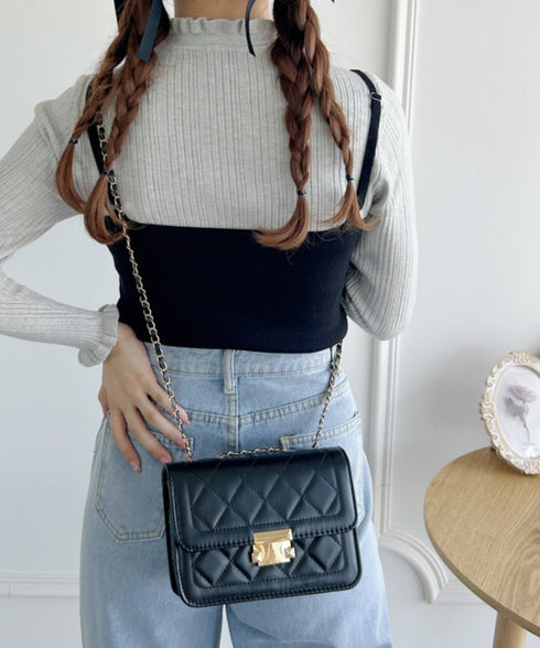 キルティングチェーンショルダーバッグ | LO1233472 | ブラック
