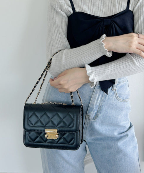 キルティングチェーンショルダーバッグ | LO1233472 | ブラック