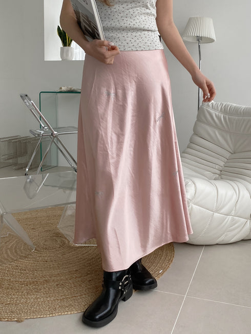 リボンラメサテンスカート | SL2251612 | ピンク