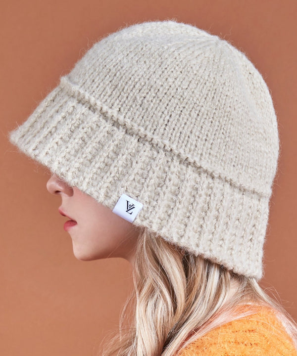 VARZAR(バザール)/Monogram Label Wool Knit Bucket Hat/モノグラム ラベル ウール ニット バケットハット | IL5233053 | ベージュ