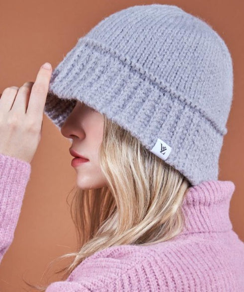 VARZAR(バザール)/Monogram Label Wool Knit Bucket Hat/モノグラム ラベル ウール ニット バケットハット | IL5233053 | グレー