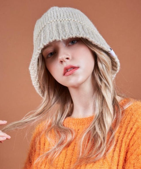 VARZAR(バザール)/Monogram Label Wool Knit Bucket Hat/モノグラム ラベル ウール ニット バケットハット | IL5233053 | ベージュ