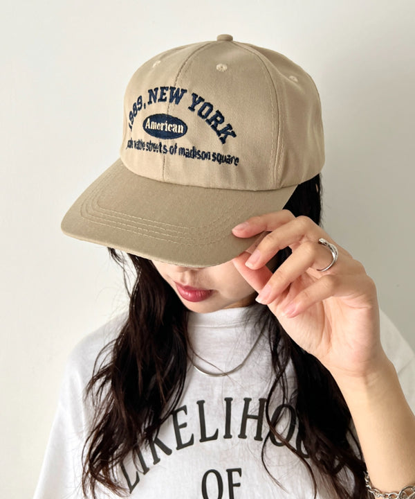 NEWYORKフロント刺繍ロゴキャップ | WR6233002 | ベージュ