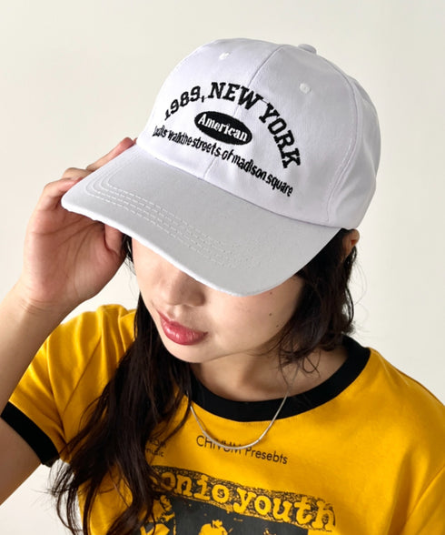 NEWYORKフロント刺繍ロゴキャップ | WR6233002 | ホワイト