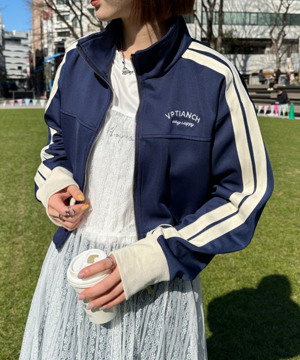 ラインショート丈トラックジャケット | CL2233573 | ネイビー