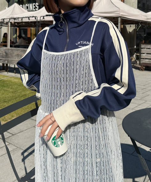 ラインショート丈トラックジャケット | CL2233573 | ネイビー