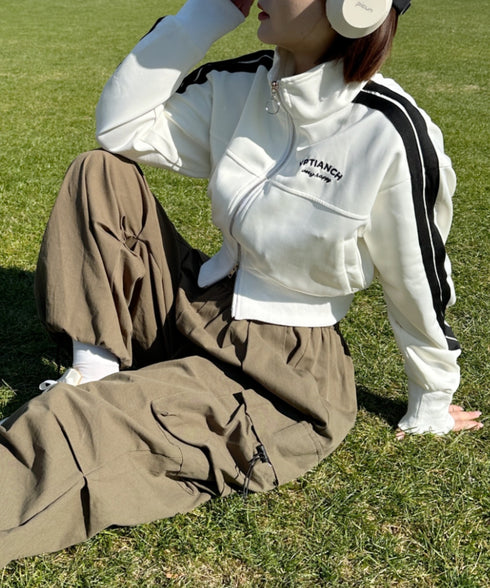 ラインショート丈トラックジャケット | CL2233573 | ホワイト