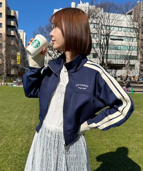 ラインショート丈トラックジャケット | CL2233573 | ネイビー