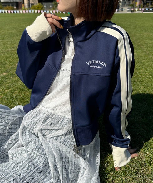 ラインショート丈トラックジャケット | CL2233573 | ネイビー