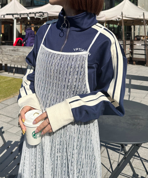 ラインショート丈トラックジャケット | CL2233573 | ネイビー