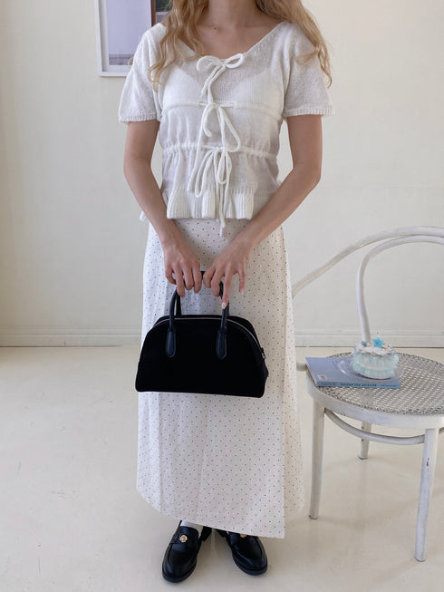 リボンパフスリーブ半袖ニット | SL2252613 | アイボリー