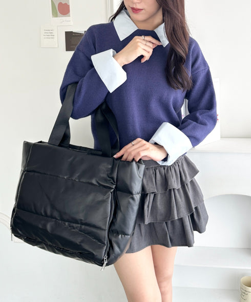 【大容量】メタリックキルティングトラベルバッグ | WR1233020 | ブラック