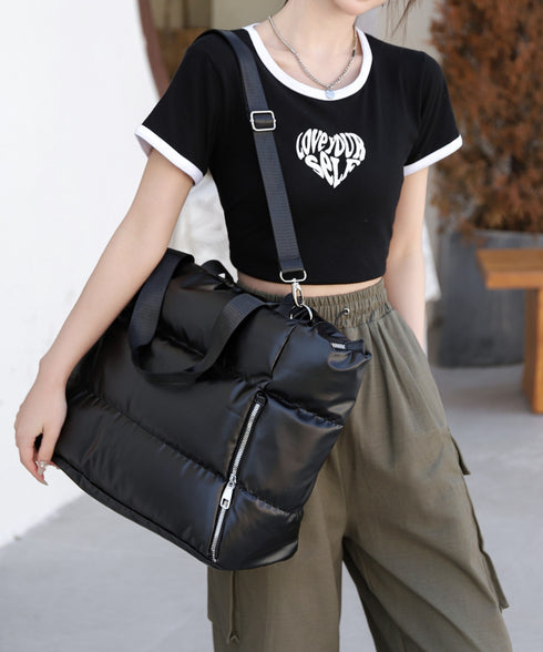 【大容量】メタリックキルティングトラベルバッグ | WR1233020 | ブラック