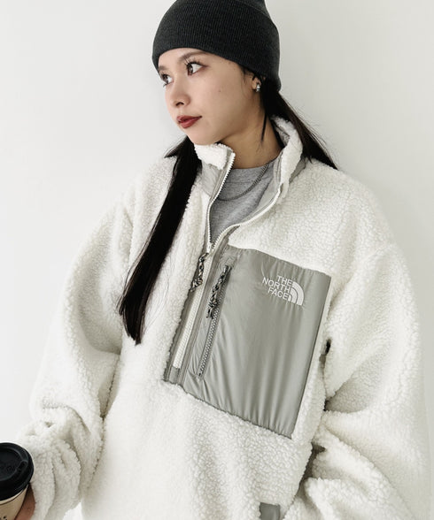 THE NORTH FACE(ザ・ノースフェイス)/2WAY リバーシブル 軽量 保温 プレイグリーン ボアフリース ナイロン ハーフジップアノラック/PLAY GREEN RVS FLEECE ANORAK | IM2234009 | アイボリー