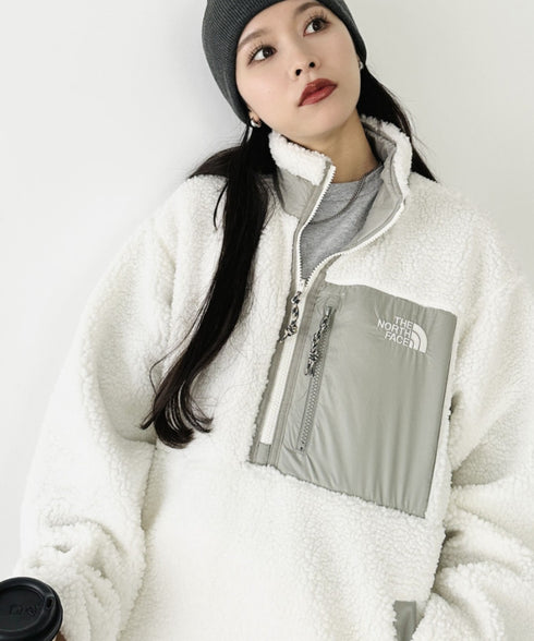 THE NORTH FACE(ザ・ノースフェイス)/2WAY リバーシブル 軽量 保温 プレイグリーン ボアフリース ナイロン ハーフジップアノラック/PLAY GREEN RVS FLEECE ANORAK | IM2234009 | アイボリー